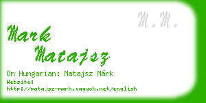 mark matajsz business card